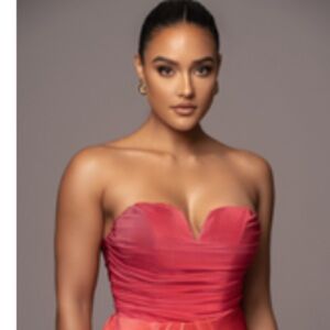 JLUXLABEL Red Strapless Crop Top